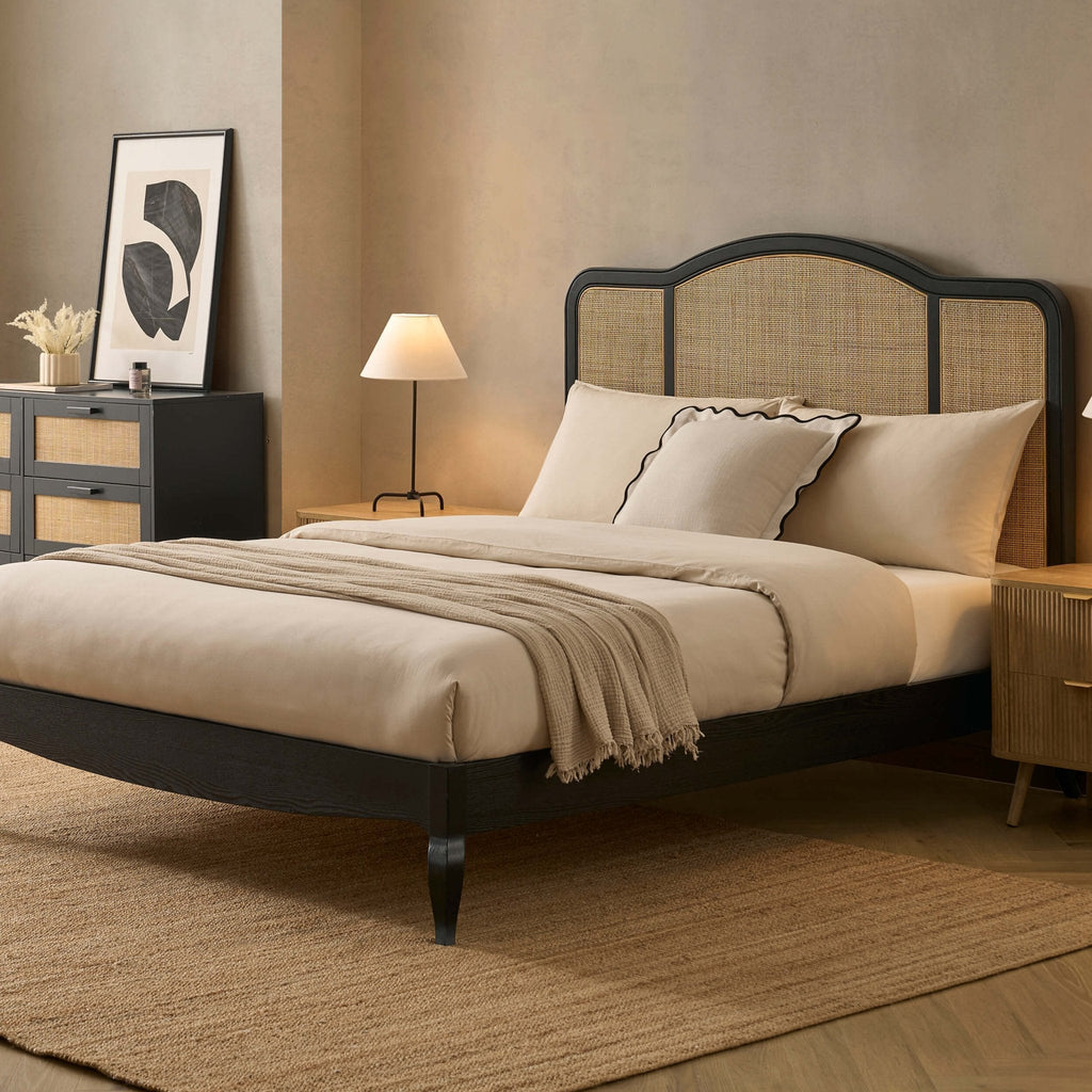 Annecy Rattan Bed Frame - Black - DUSK