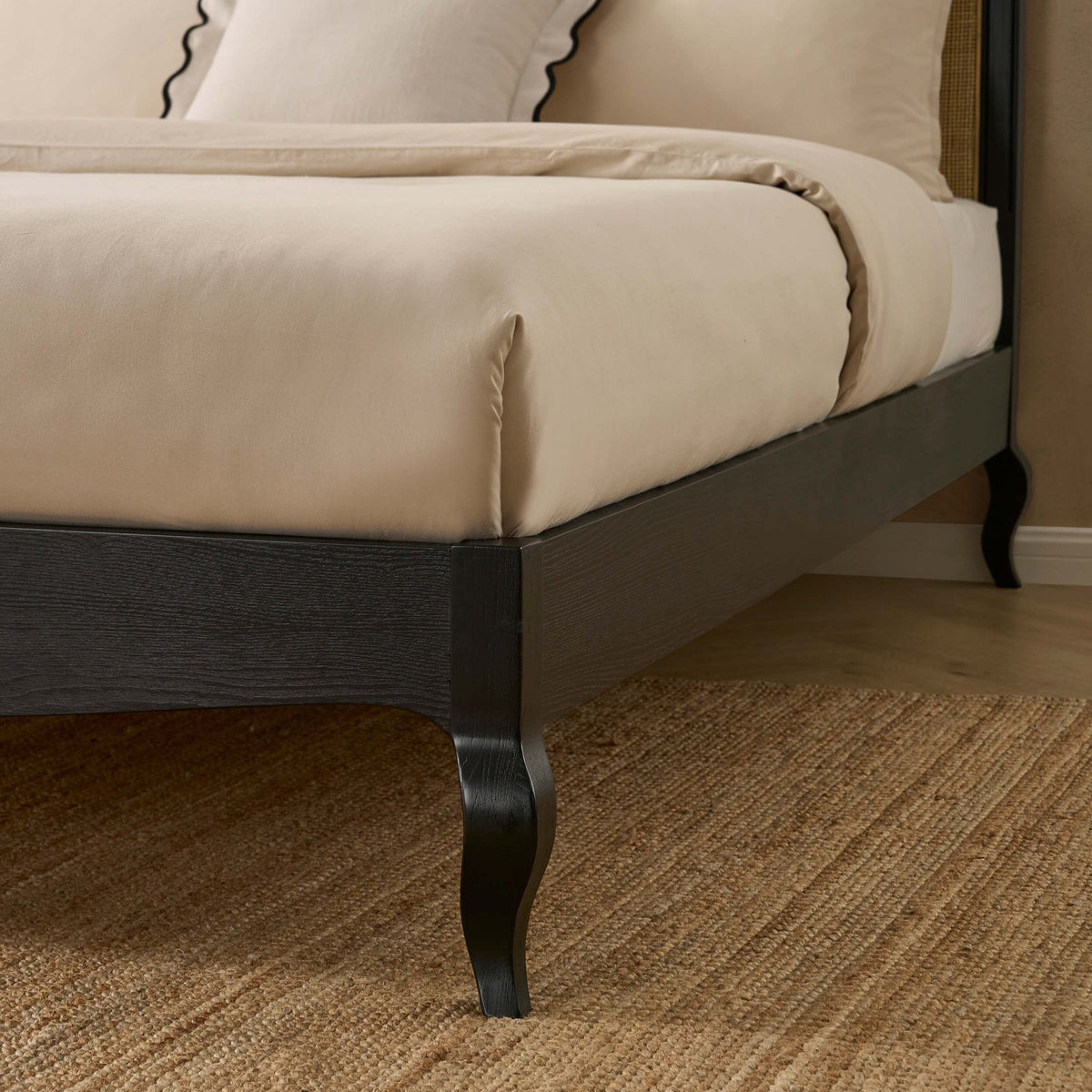Annecy Rattan Bed Frame - Black - DUSK