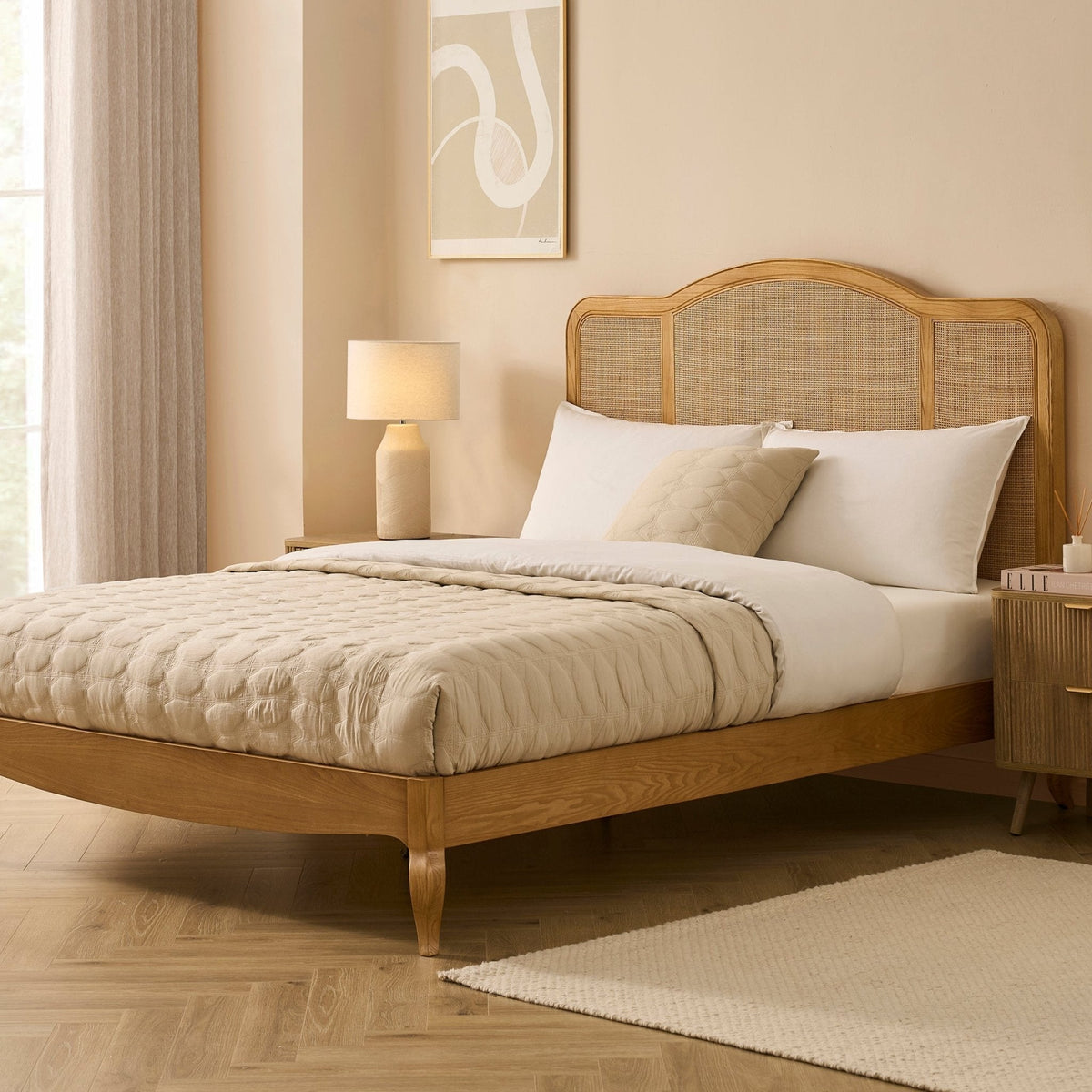 Annecy Rattan Bed Frame - Natural - DUSK