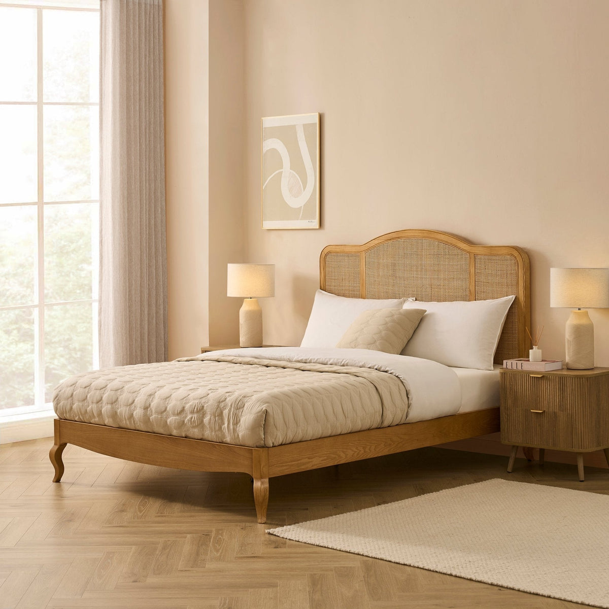 Annecy Rattan Bed Frame - Natural - DUSK